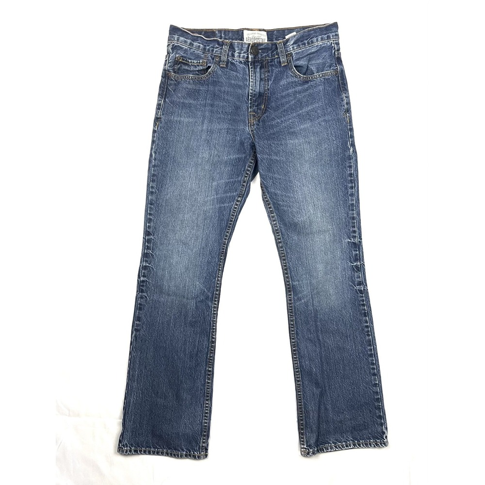 Aeropostale Driggs Mens 29x30 Blue Slim Bootcut Jeans 100% Cotton 0484AH12